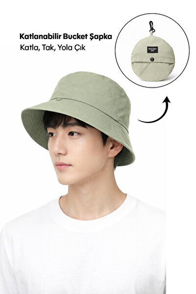 Ecrou Foldable Charm Bucket Hat Green