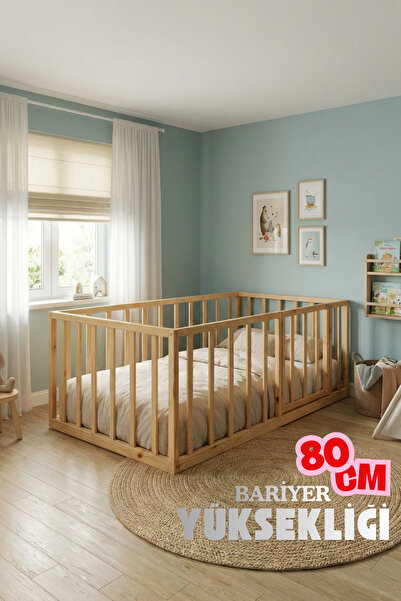 Loolpi Home Cosmo 80 cm Bariyerli Montessori Bebek ve Çocuk Karyolası Unisex ...