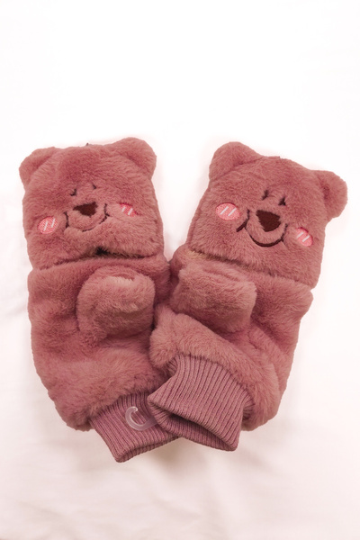 Ecrou Cute Bear Winter Gloves