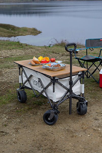 Ecrou Katlanabilir, Taşınabilir Vagon Metal Masalı Kamp Ve Piknik Taşıma Paza...
