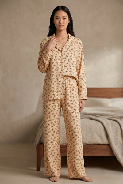 Laperissa Croissant Printed Viscose Woven Pajama Set