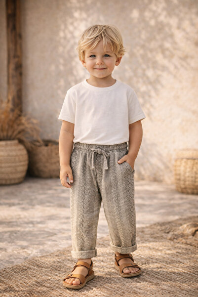 NANİCA بنطلون فلام مخطط للأولاد من زيتين، من عمر 6 إلى 16 سنة