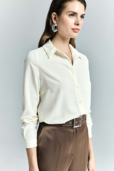 Sateen Cămașă clasică simplă - Galbenă