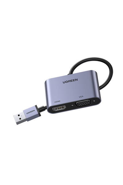 Ugreen USB 3.0 to HDMI+VGA 1080P 60Hz Full HD Dönüştürücü Adaptör, 20518