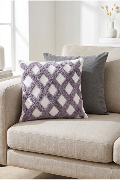 ASDİVA مجموعة من 2 غطاء وسادة مزخرف من نوع Panoroma Flat Cordon Punch - رمادي...