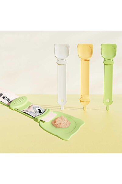 Arabest طقم 3 قطع لإطعام القطط، ملعقة ضغط لتوزيع الطعام الرطب، ألوان متنوعة