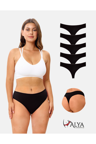 ALYA UNDERWEAR Dámské bavlněné kalhotky Bato Tanga, včetně velikosti Plus, 5 ...