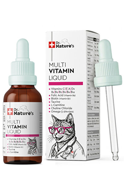 Dr. Nature's Kedi Multivitamin Damla 50 ml – Taurin ve Omega-3 İçeren Günlük ...