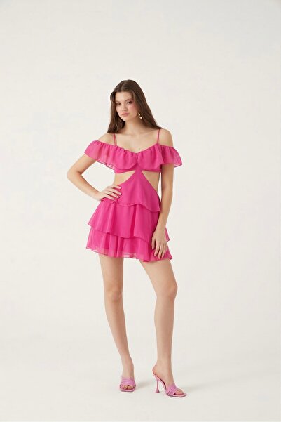 HOLLY LOLLY Ροζ ρουμπινί φόρεμα