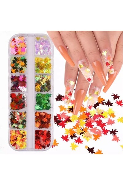 POP Beauty Nail Art Tırnak Süsleme Pul Seti, Yapraklı POPBeautyPul4