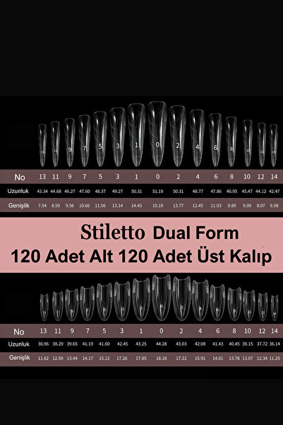 Easy Beauty Dual Form Stiletto Oval Sandviç Tırnak Protez Tırnak Kalıp Üst From
