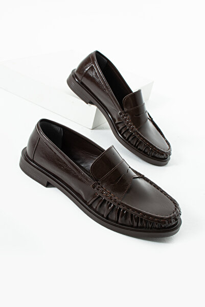 diclepolat Mocasini Lucy pentru femei, maro, din piele lacuita, cu detaliu de...