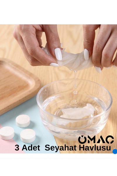 Genel Markalar 3 Adet Tek Kullanımlık Seyahat Havlusu Sıkıştırılmış Yüz Havlu...