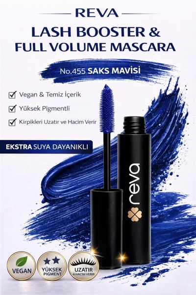 REVA Lash Booster&Full Volume Color Maskara Sax Blue-Tam Hacim & Uzatan Renkl...