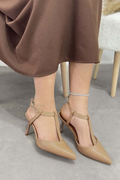 Modezya حذاء بيجونيا نود ماتي نسائي بكعب عالٍ ومقدمة مدببة