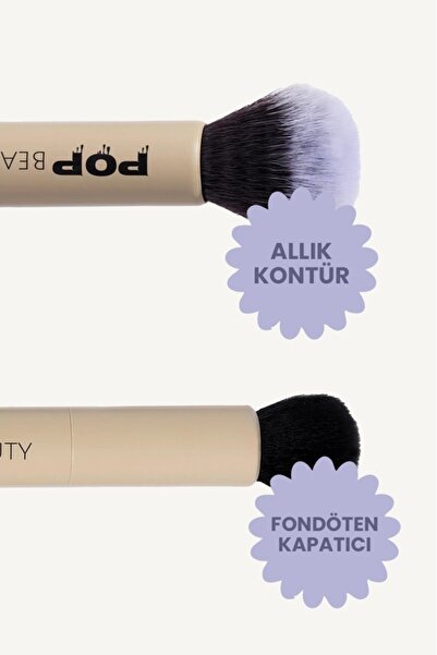 POP Beauty Çift Taraflı Makyaj Fırçası, Duo Brush POPDUOBRUSH3
