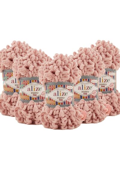 Alize Fine Hand Knitting Yarn 5 Pack - 161 Powder - 100 Gr. 14.5 Mt. Finger K...