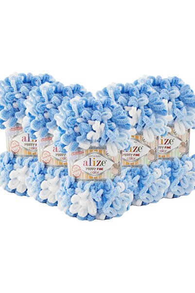 Alize Puffy Fine Color (küçük Ilmekli) 5'li Paket - 5x100 Gr.
