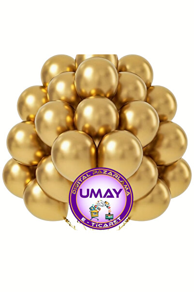 Atom 1 Adet 12 İnç Metalik Balon | Helyum Uyumlu Parlak Lateks Parti & Organi...