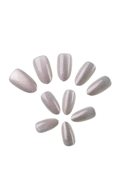 POP Beauty Takma Tırnak Seti & Zararsız Yapıştırıcı, Cat Eye POPBeauty10143