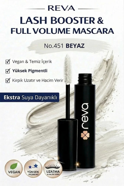 REVA Lash Booster & Full Volume Color Maskara White-Tam Hacim & Uzatan Renkli...