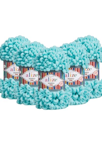 Alize Puffy Fine (ΜΕ ΜΙΚΡΟ ΚΟΥΦΟ) Νήματα για πλέξιμο στο χέρι 5 Πακέτα - 263 ...