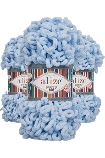 Alize Puffy Fine 218 Bebe Mavi 5x100 Gr (5'li Paket)