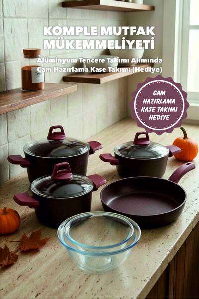 Masterchef 7 Parça Siyah Alüminyum Tencere Takımı