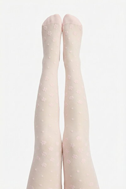 Penti Момичешки чорапогащи в ярко розово с красиви точки