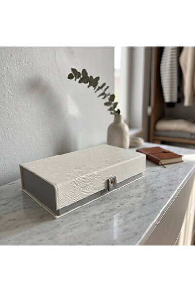 Adalinhome صندوق تخزين النظارات المطلي بالجلد متعدد الأغراض باللون الأبيض