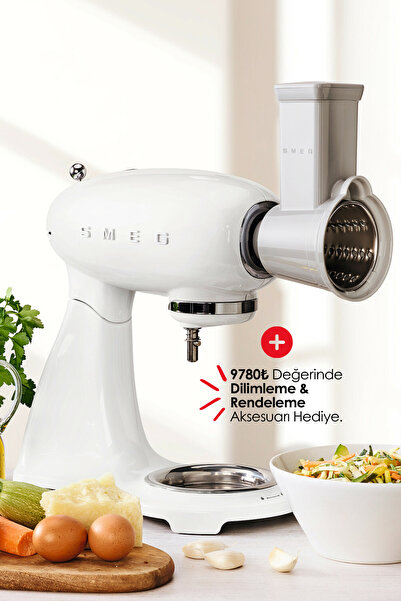 SMEG 50's Style Retro 4.8 Litre Beyaz Stand Mikser SMF03WHEU