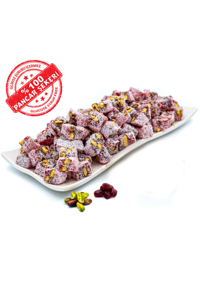 Dadak Lokum ve Kuruyemiş 500 جرام حلقوم تركي صغير - بنكهة الرمان والفستق
