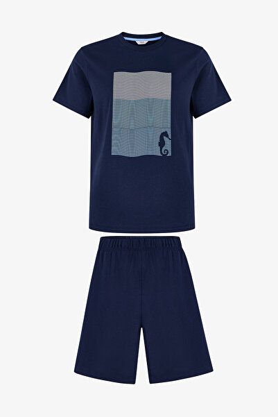 Penti Men's Colorful Ocean Track Shorts Pajama Set