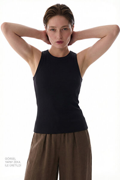 Penti Black Halter Neck Rib Tank Top