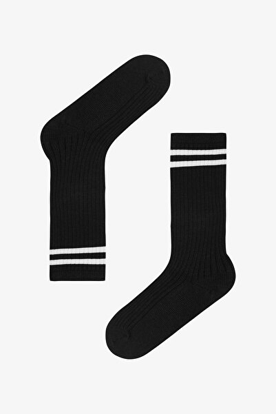Penti Μαύρες κοριτσίστικες αθλητικές ριγέ κάλτσες παντελονιού