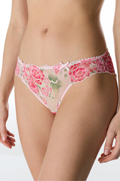 Penti Açık Pembe Floral Broderie Slip Külot