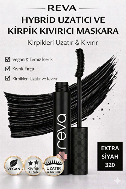 REVA Uzatan Hibrit Maskara - Hybrid Length & Curl Mascara Extra Black - No: 3...