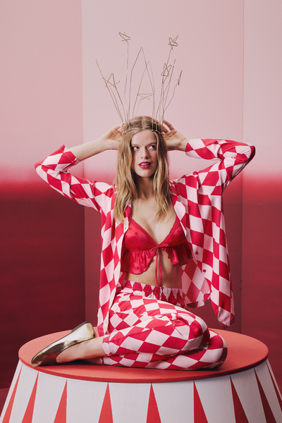 Penti Kırmızı Layla Düğmeli Gömlek Pantolon Pijama Takımı