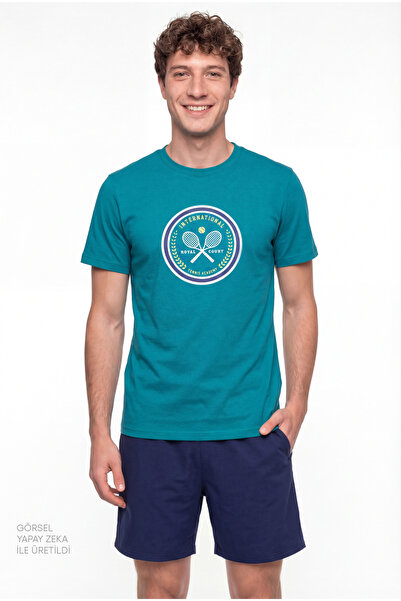 Penti Ανδρικό πολύχρωμο σετ πιτζάμες σε στυλ σέρβις