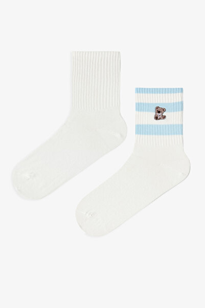 Penti 2 Pairs of Seamless Cotton Teddy Bear Embroidered Socks