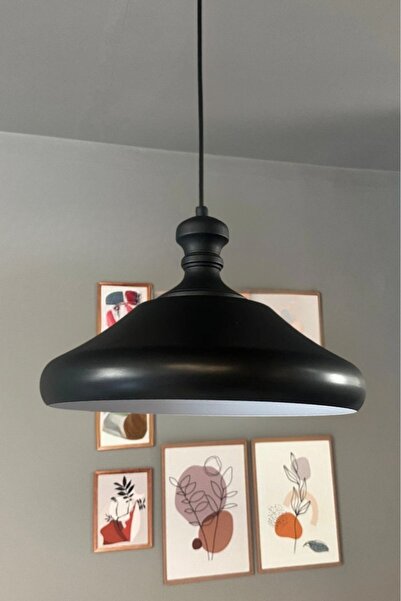 Bamyum Solitra Siyah Tokmak Başlık Tekli Avize Sarkıt Ofis Showroom Salon Mut...