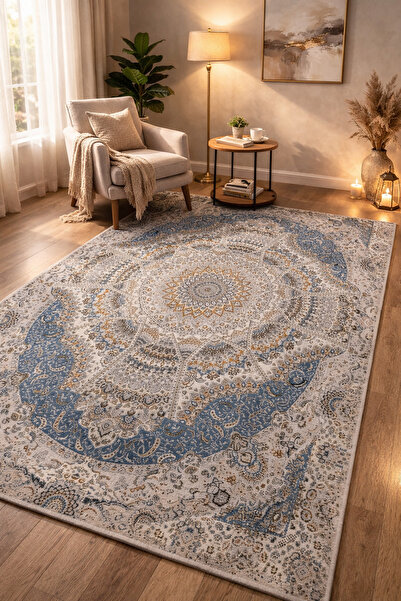 Al Kaffary Carpet سجادة بشاير مستوحى من نقوش عربية تقليدية أنيقة مناسب لغرف ا...