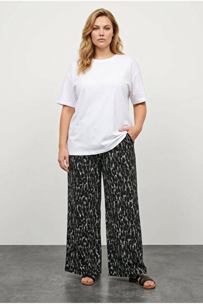 Stil Diva Mărime mare Talie elastică cu buzunare cu model Lățime material ela...