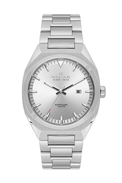 Nacar SAFİR CAM SPOR GÜMÜŞ ERKEK KOL SAATİ NC08-29430737-ASM