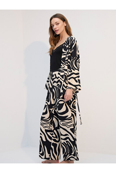 BONJOUR MADAME Βισκόζη Πυτζάμες Δαντέλα Παντελόνι με γιακά και μπούστο, Σετ 2...