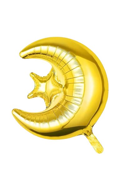 partidolu هلال القمر والنجوم بشكل ذهبي اللون موضوع رمضان بالون فويل بحجم 57x4...