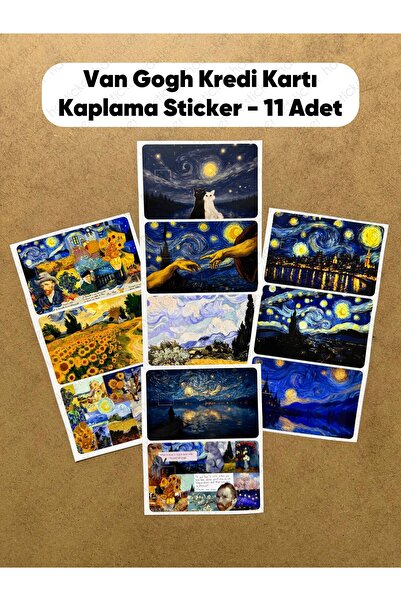hdsticker 11 Adet Van Gogh Kredi Kartı Banka Akbil Ulaşım Öğrenci Kart Kaplam...