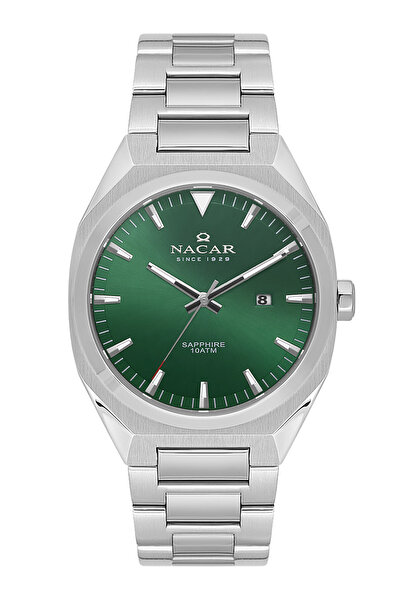 Nacar Sapphire Glass Sports Silver - Green Men's Watch Nc08-29430737-Anm