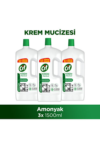 Cif Krem Yüzey Temizleyici Amonyaklı Klor Boya Fosfat Paraben Içermez 1500ml ...