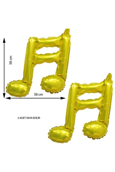 partidolu Retro Disco Note Note Sign Music Themed Gold Color Foil Balloon 1 P...